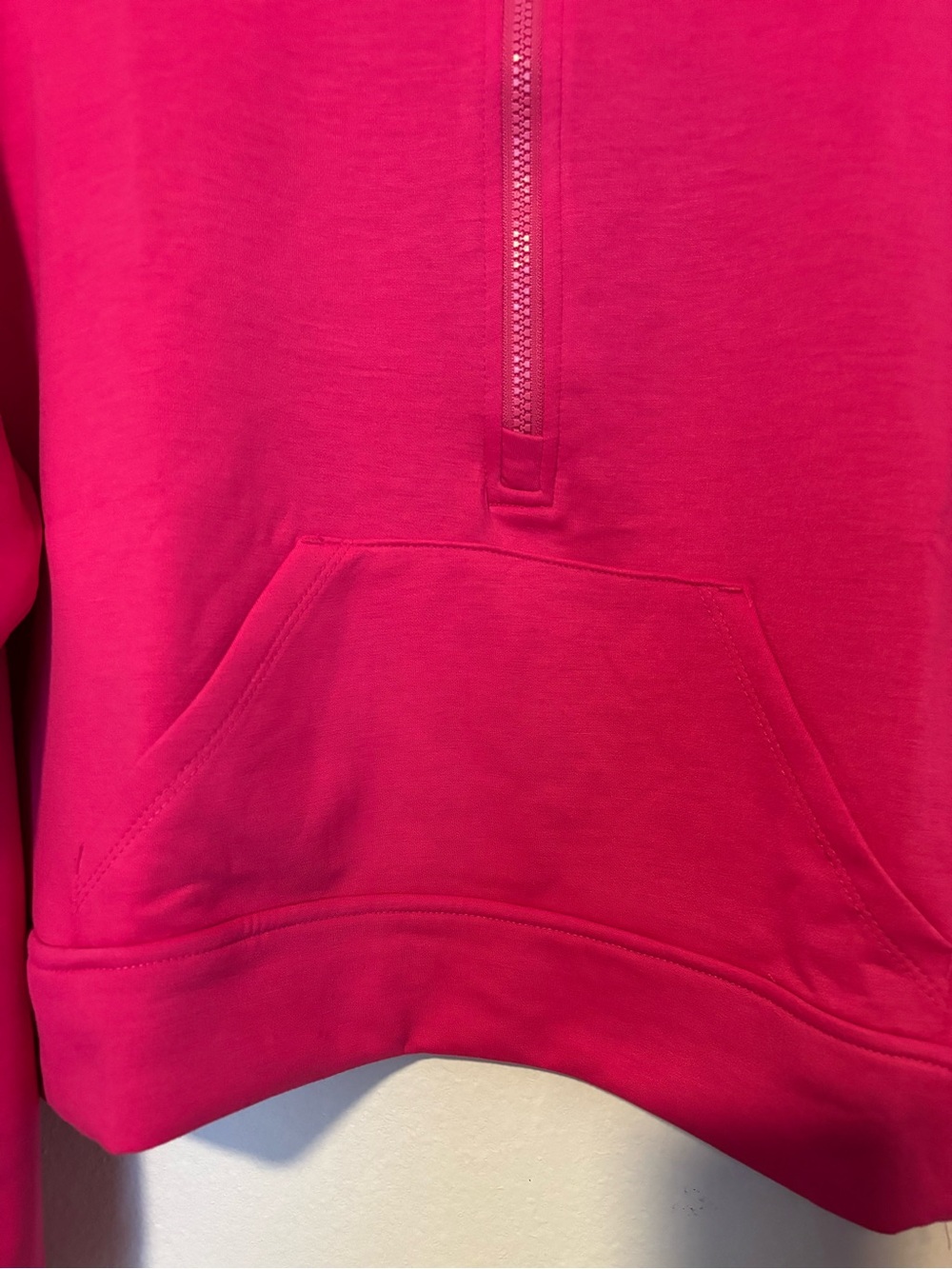 Zenana Outfitters Hot Pink Half-Zip Cropped Pullover - Picture 3 of 3